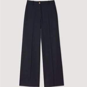 Sandro Navy Wide-Leg Women's Pants